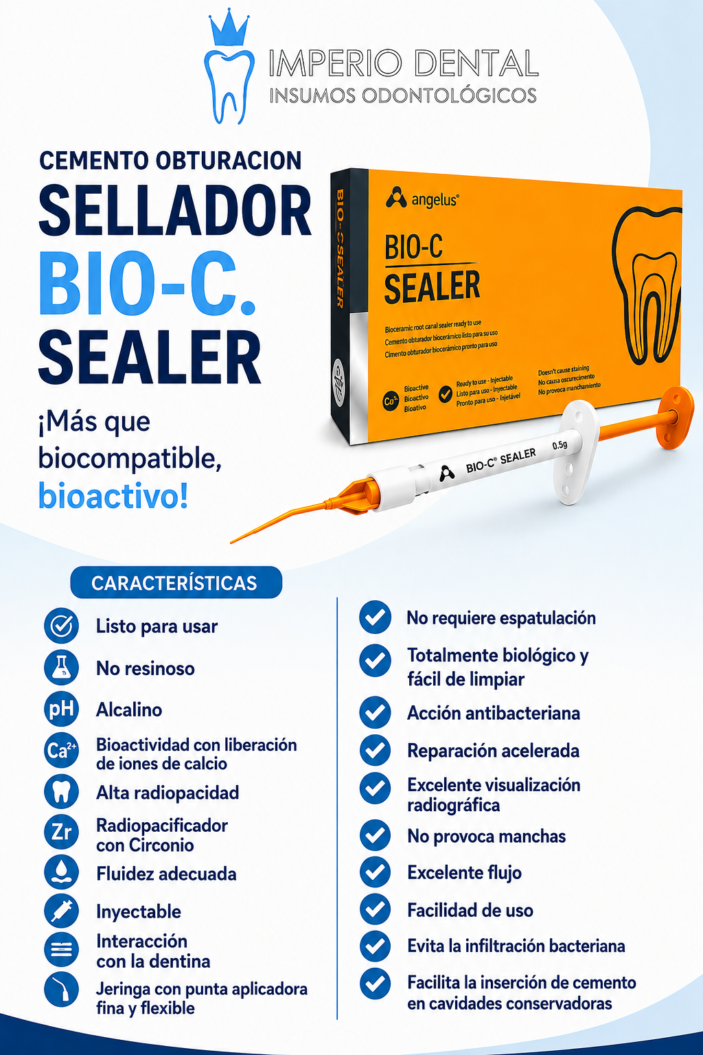 BIO-C  SEALER SELLADOR ENDODONTICO, CEMENTO DE OBTURACION