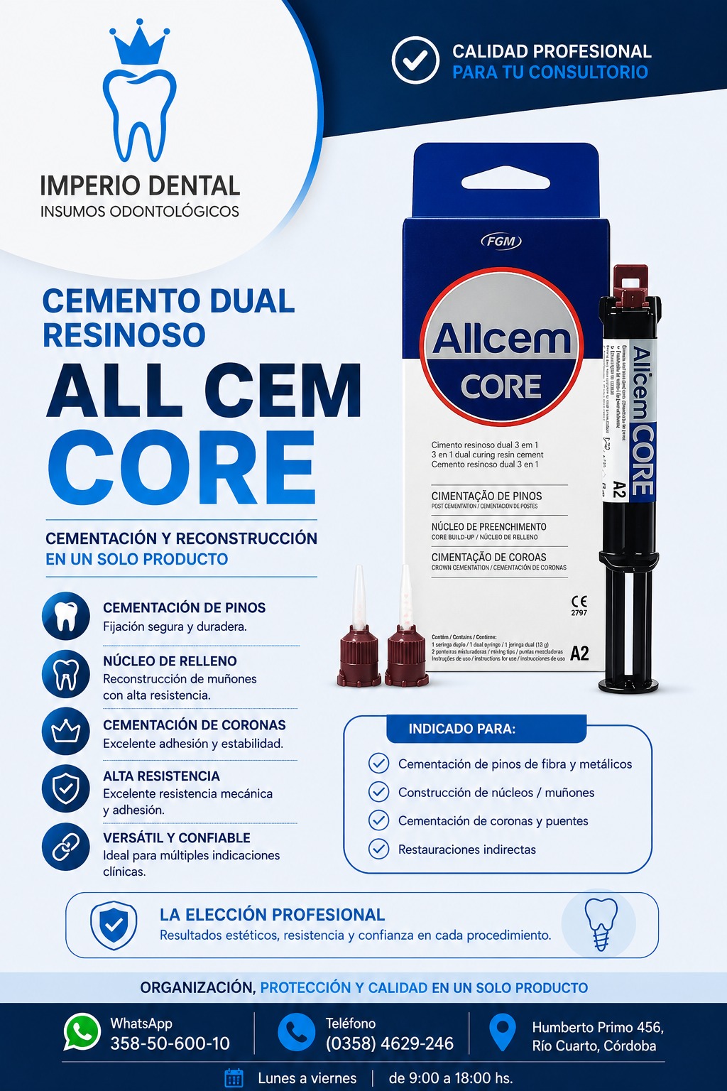 CEMENTO DUAL ALLCEM CORE FGM   P/RECONSTRUCCION