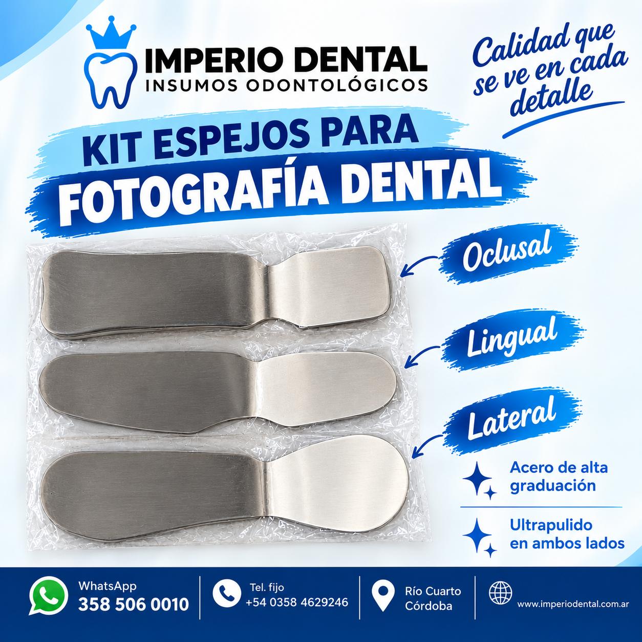 ESPEJOS FOTOGRAFICOS LATERALES Y OCLUSALES