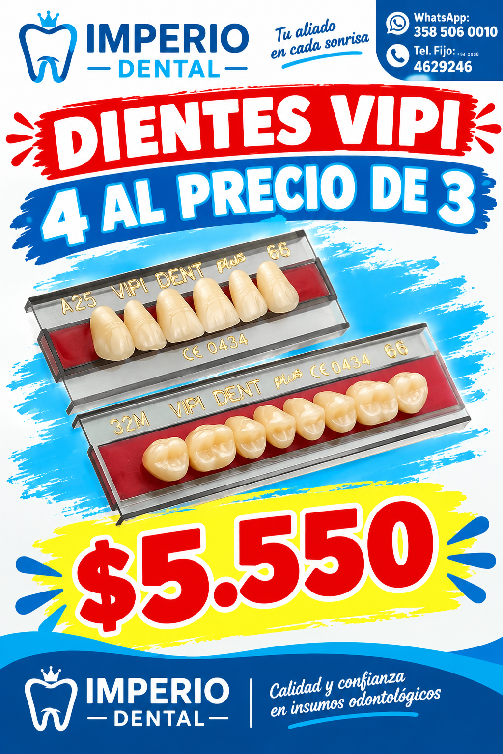 OFERTA DIENTES ACRILICO TABLETAS VIPI 4X3