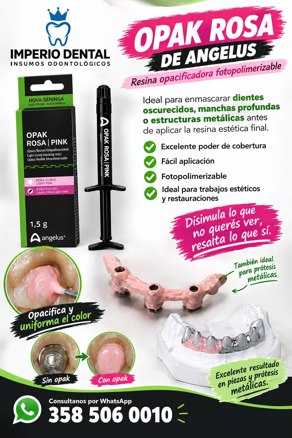 OPAK RESINA OPACADORA FOTO COLOR ROSA